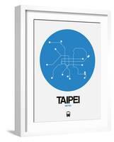 Taipei Blue Subway Map-NaxArt-Framed Art Print