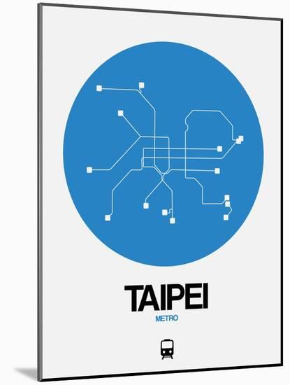 Taipei Blue Subway Map-NaxArt-Mounted Art Print