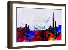 Taipei City Skyline-NaxArt-Framed Art Print