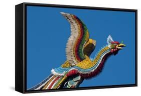 Taipei Colourful Bird Icon On Temple Longshan-Charles Bowman-Framed Stretched Canvas