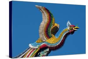 Taipei Colourful Bird Icon On Temple Longshan-Charles Bowman-Stretched Canvas