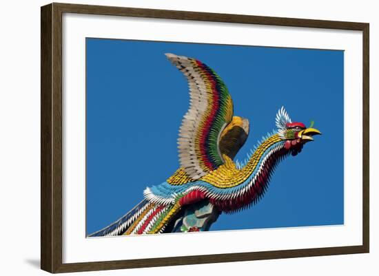 Taipei Colourful Bird Icon On Temple Longshan-Charles Bowman-Framed Photographic Print