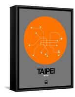 Taipei Orange Subway Map-NaxArt-Framed Stretched Canvas