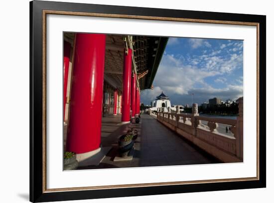 Taipei Red Pillars Chiang Kai Shek Memorial Hall-Charles Bowman-Framed Photographic Print