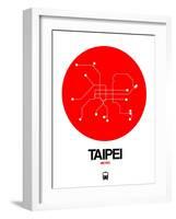 Taipei Red Subway Map-NaxArt-Framed Art Print