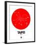 Taipei Red Subway Map-NaxArt-Framed Art Print