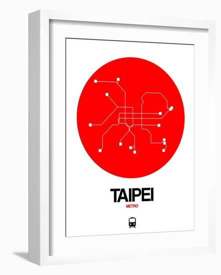 Taipei Red Subway Map-NaxArt-Framed Art Print