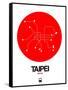 Taipei Red Subway Map-NaxArt-Framed Stretched Canvas