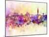 Taipei Skyline in Watercolor Background-paulrommer-Mounted Art Print