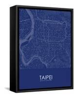 Taipei, Taiwan, Republic of China Blue Map-null-Framed Stretched Canvas