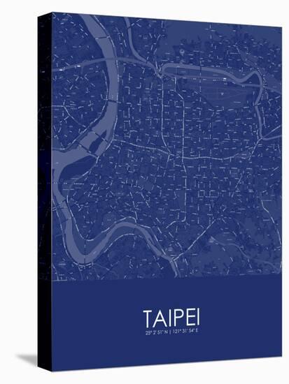 Taipei, Taiwan, Republic of China Blue Map-null-Stretched Canvas