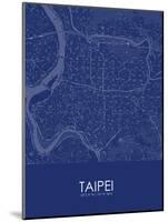 Taipei, Taiwan, Republic of China Blue Map-null-Mounted Poster