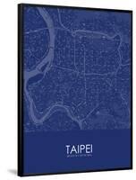 Taipei, Taiwan, Republic of China Blue Map-null-Framed Poster