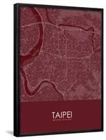 Taipei, Taiwan, Republic of China Red Map-null-Framed Poster