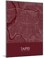 Taipei, Taiwan, Republic of China Red Map-null-Mounted Poster
