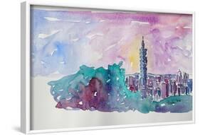 Taipei Taiwan Skyline with 101 Tower-Markus Bleichner-Framed Art Print