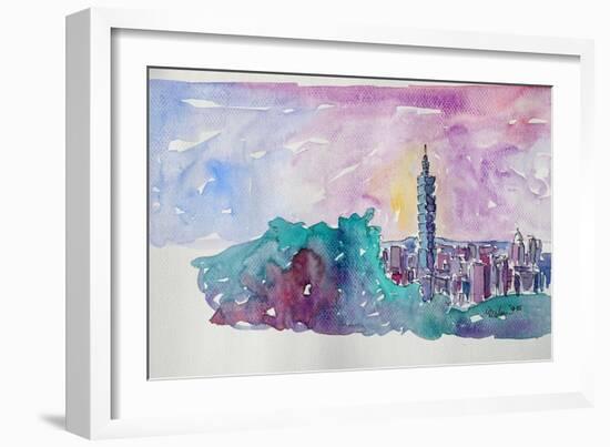 Taipei Taiwan Skyline with 101 Tower-Markus Bleichner-Framed Art Print