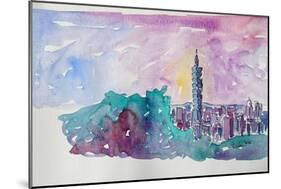 Taipei Taiwan Skyline with 101 Tower-Markus Bleichner-Mounted Art Print