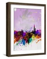 Taipei Watercolor Skyline-NaxArt-Framed Art Print