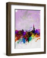 Taipei Watercolor Skyline-NaxArt-Framed Art Print