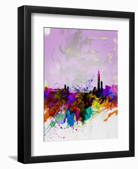 Taipei Watercolor Skyline-NaxArt-Framed Art Print