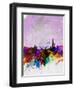 Taipei Watercolor Skyline-NaxArt-Framed Art Print