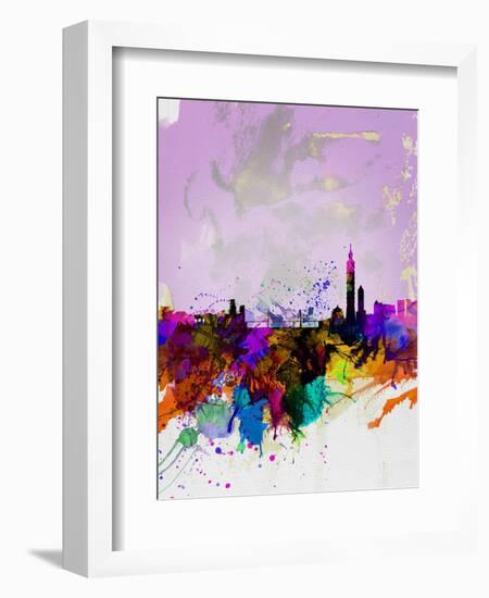 Taipei Watercolor Skyline-NaxArt-Framed Art Print