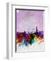 Taipei Watercolor Skyline-NaxArt-Framed Art Print