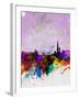 Taipei Watercolor Skyline-NaxArt-Framed Art Print