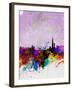 Taipei Watercolor Skyline-NaxArt-Framed Art Print