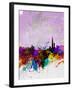 Taipei Watercolor Skyline-NaxArt-Framed Art Print