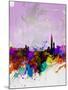 Taipei Watercolor Skyline-NaxArt-Mounted Art Print