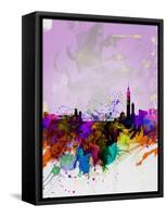 Taipei Watercolor Skyline-NaxArt-Framed Stretched Canvas