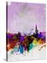 Taipei Watercolor Skyline-NaxArt-Stretched Canvas