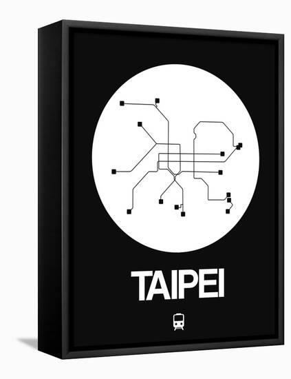 Taipei White Subway Map-NaxArt-Framed Stretched Canvas