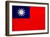 Taiwan Flag Design with Wood Patterning - Flags of the World Series-Philippe Hugonnard-Framed Premium Giclee Print