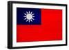 Taiwan Flag Design with Wood Patterning - Flags of the World Series-Philippe Hugonnard-Framed Premium Giclee Print