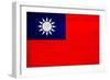 Taiwan Flag Design with Wood Patterning - Flags of the World Series-Philippe Hugonnard-Framed Premium Giclee Print