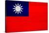 Taiwan Flag Design with Wood Patterning - Flags of the World Series-Philippe Hugonnard-Stretched Canvas