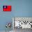 Taiwan Flag Design with Wood Patterning - Flags of the World Series-Philippe Hugonnard-Stretched Canvas displayed on a wall