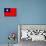 Taiwan Flag Design with Wood Patterning - Flags of the World Series-Philippe Hugonnard-Mounted Art Print displayed on a wall