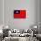 Taiwan Flag Design with Wood Patterning - Flags of the World Series-Philippe Hugonnard-Framed Stretched Canvas displayed on a wall