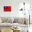 Taiwan Flag Design with Wood Patterning - Flags of the World Series-Philippe Hugonnard-Art Print displayed on a wall