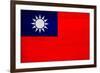 Taiwan Flag Design with Wood Patterning - Flags of the World Series-Philippe Hugonnard-Framed Art Print