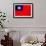 Taiwan Flag Design with Wood Patterning - Flags of the World Series-Philippe Hugonnard-Framed Art Print displayed on a wall
