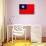 Taiwan Flag Design with Wood Patterning - Flags of the World Series-Philippe Hugonnard-Mounted Art Print displayed on a wall