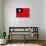 Taiwan Flag Design with Wood Patterning - Flags of the World Series-Philippe Hugonnard-Mounted Art Print displayed on a wall