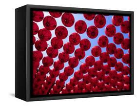 Taiwan, Kaohsiung, Cijin Island, Chinese Lanterns at Tianhou Temple-Steve Vidler-Framed Stretched Canvas