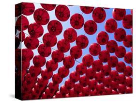 Taiwan, Kaohsiung, Cijin Island, Chinese Lanterns at Tianhou Temple-Steve Vidler-Stretched Canvas