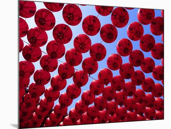 Taiwan, Kaohsiung, Cijin Island, Chinese Lanterns at Tianhou Temple-Steve Vidler-Mounted Photographic Print